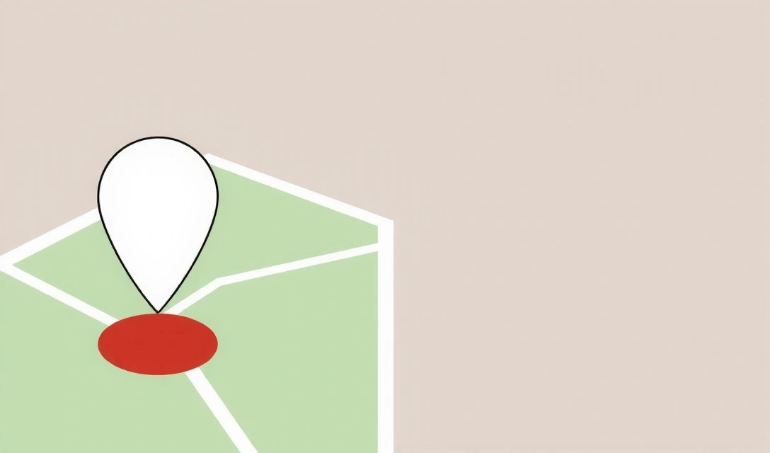 Imagine cu un icon minimalist de hartă sau o ilustrație stilizată de hartă.